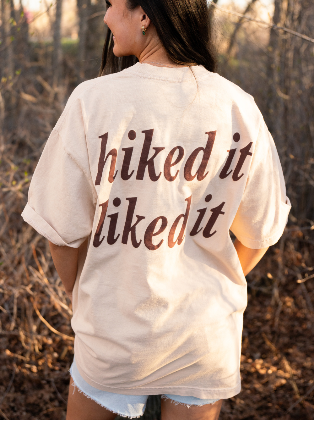 Beige Hiked It Liked it Tee