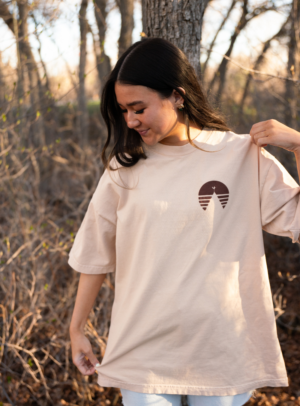 Beige Hiked It Liked it Tee