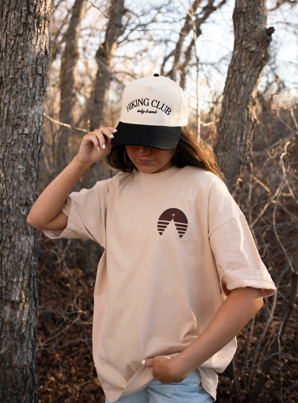 Beige Hiked It Liked it Tee