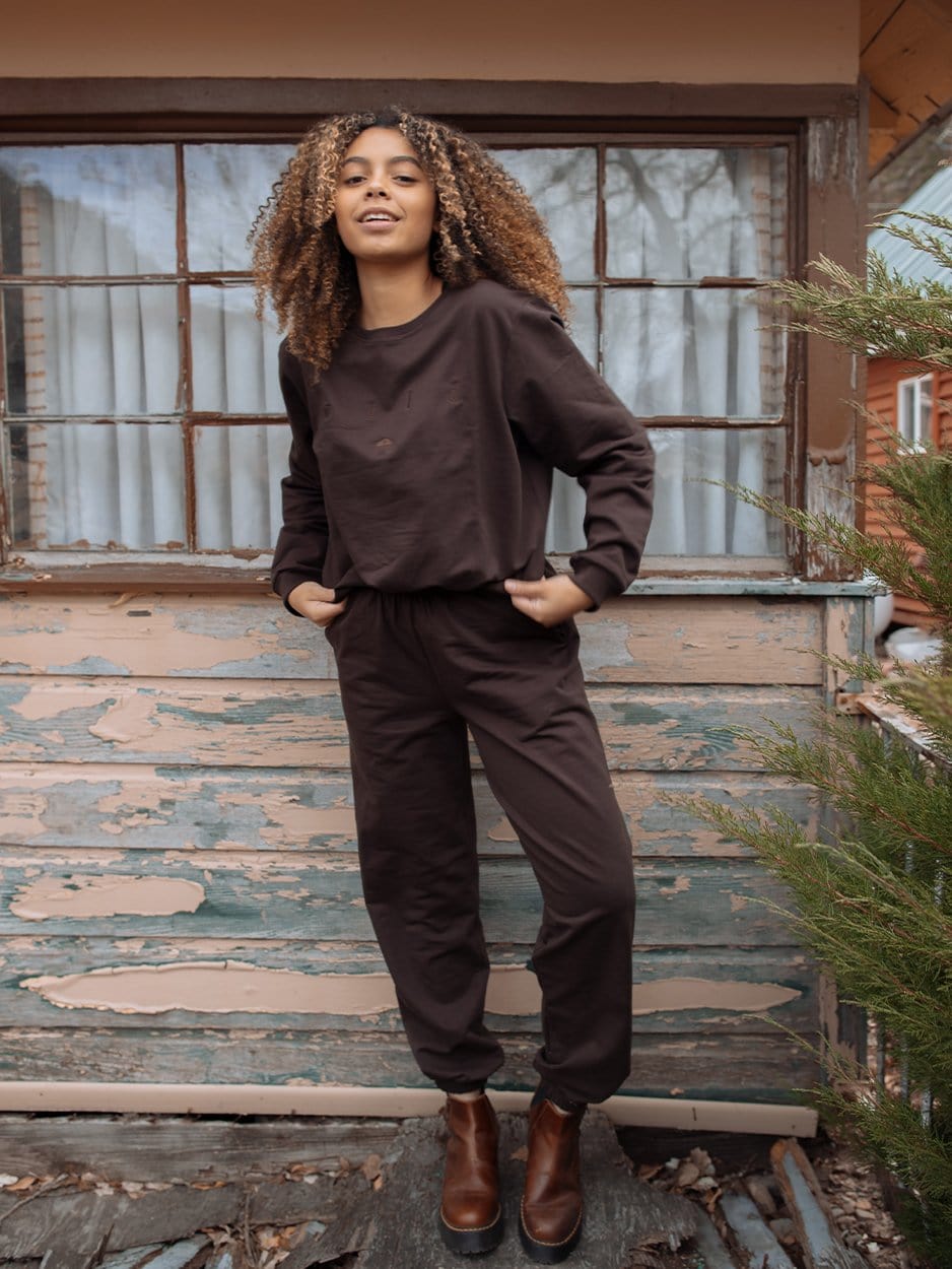 Indy Brand SWEATSHIRT BROWN COLOR SET TOP