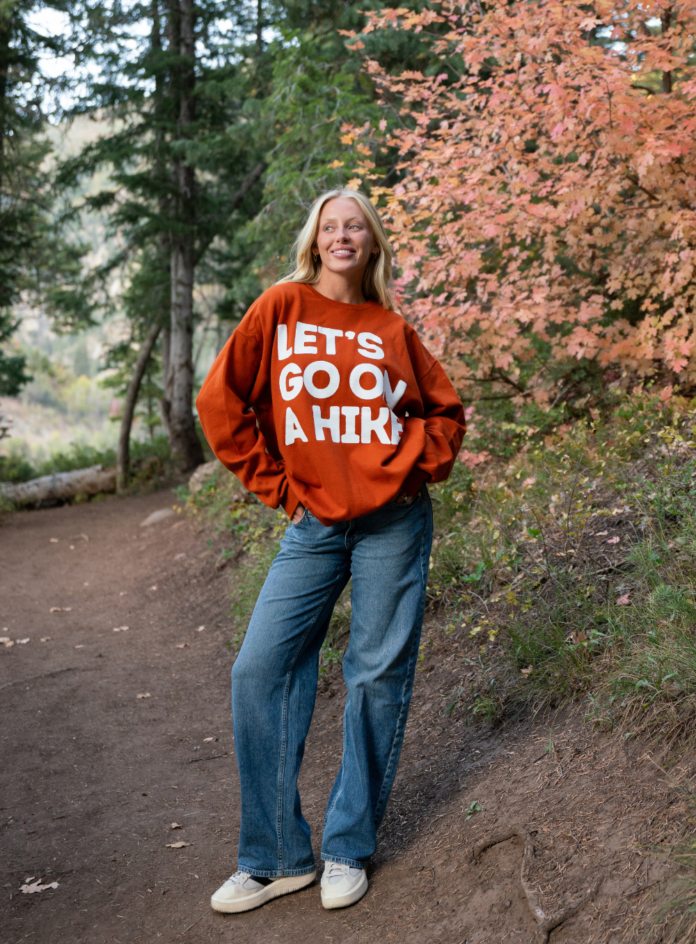 Let's Go On a Hike Burnt Orange Sweatshirt (pre-order)