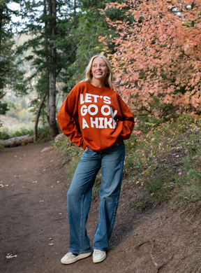 Let's Go On a Hike Burnt Orange Sweatshirt (pre-order)