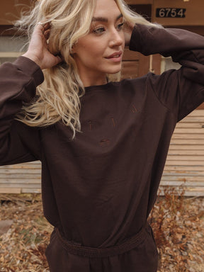 Indy Brand SWEATSHIRT BROWN COLOR SET TOP