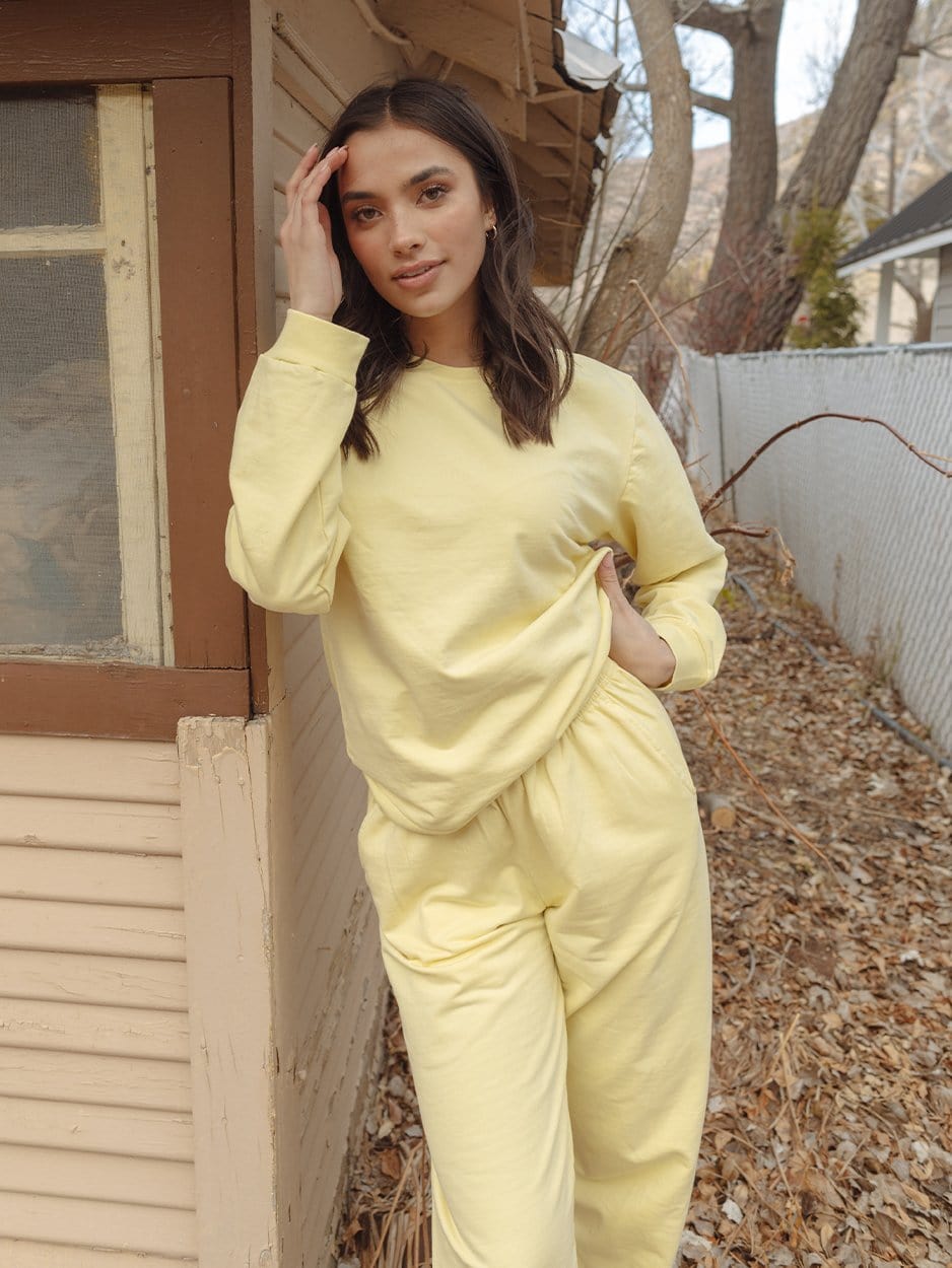 Indy Brand SWEATSHIRT XS LEMON COLOR SET TOP