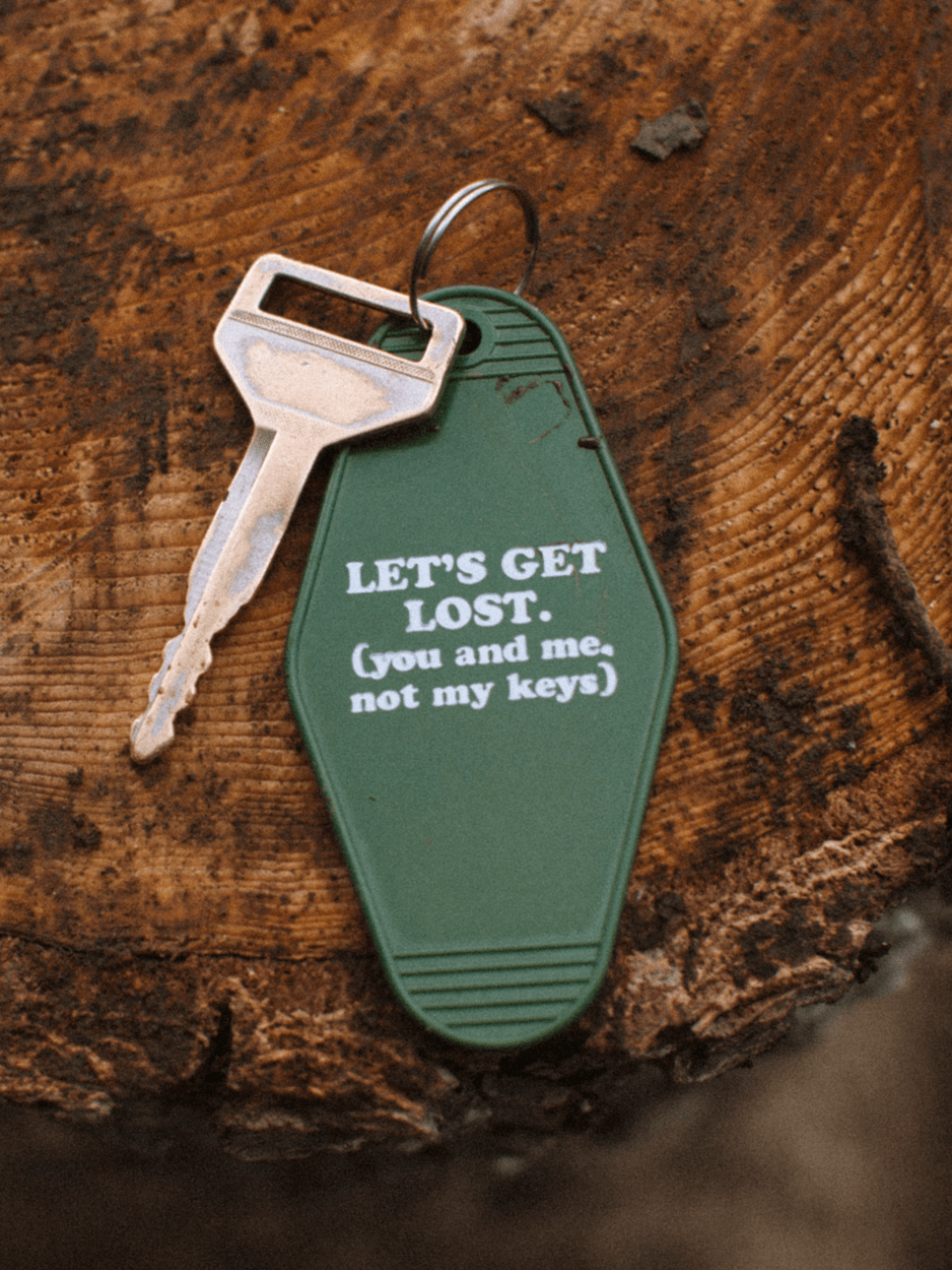 Indy Brand STUFF LET'S GET LOST KEY TAG